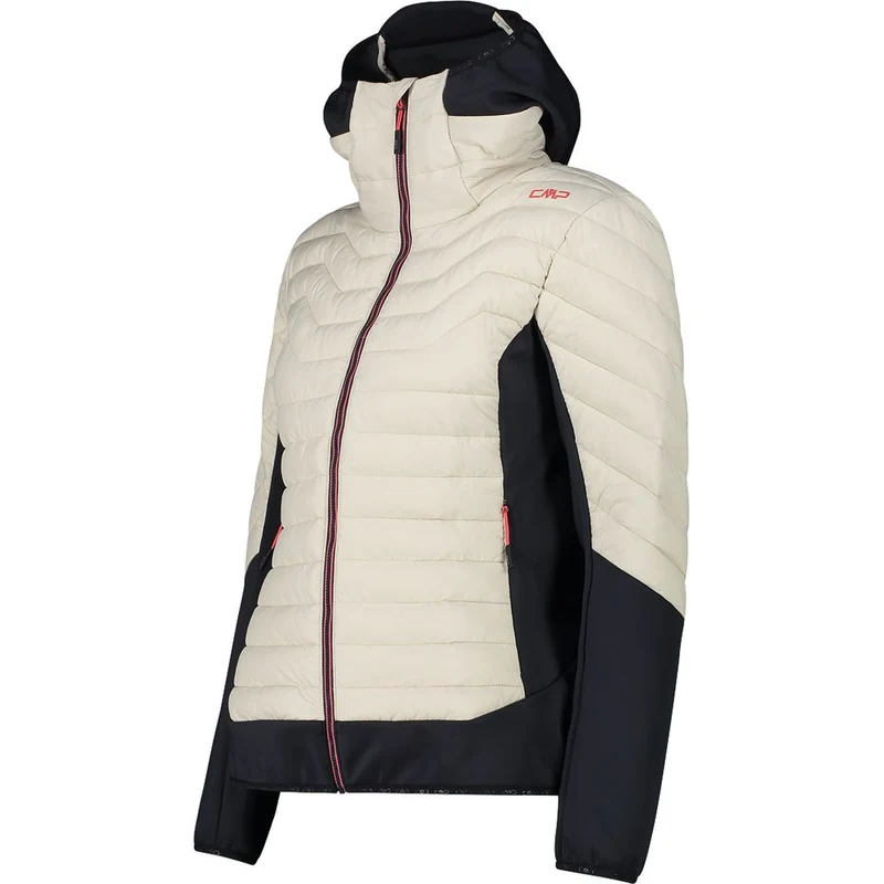 CMP Damen Jacket Hybrid Fix Hood vaniglia