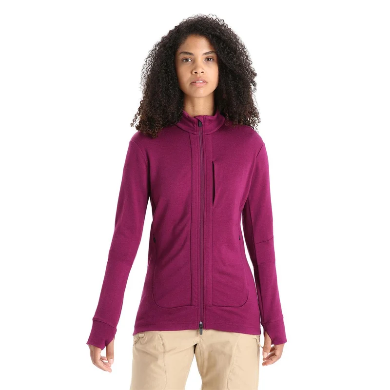 Icebreaker W Quantum III LS Zip go berry Damen Fleecejacke