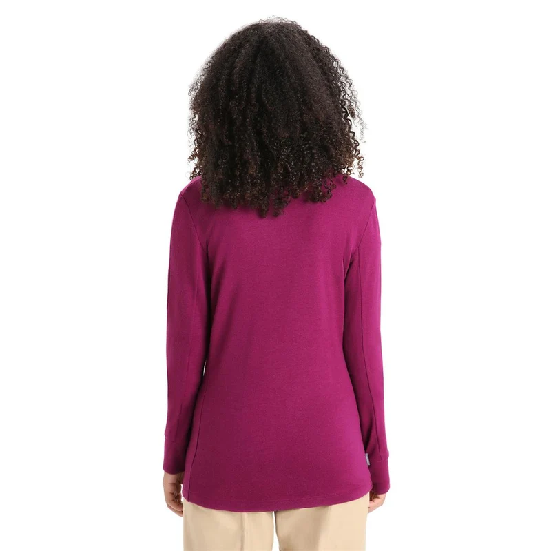 Icebreaker W Quantum III LS Zip go berry Damen Fleecejacke