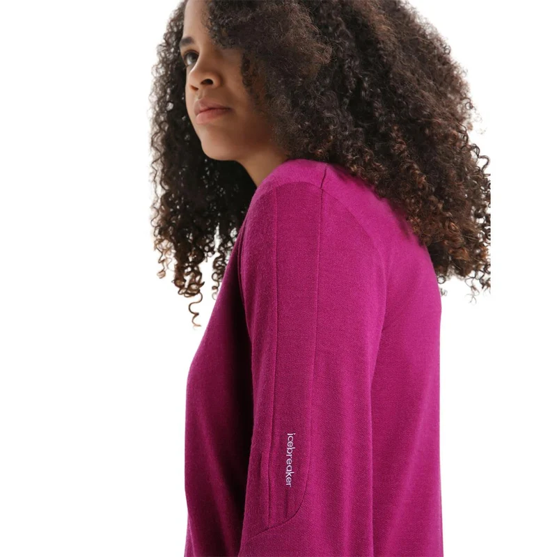 Icebreaker W Quantum III LS Zip go berry Damen Fleecejacke