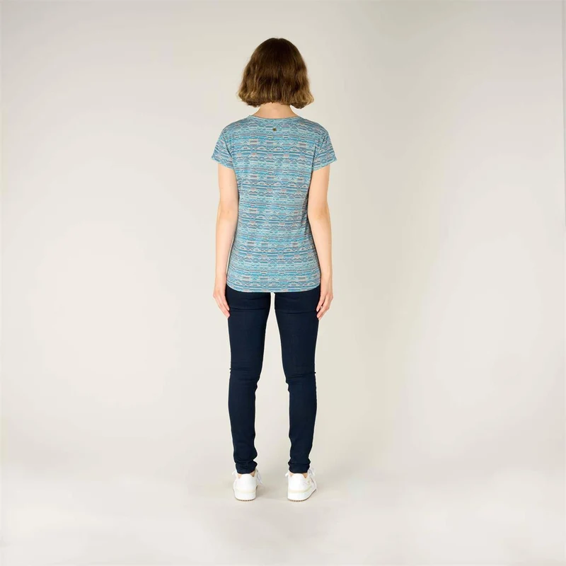 Sherpa Neha V-Neck Tee haze leaf