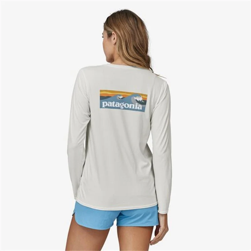 Patagonia Long-Sleeved Capilene® Cool Daily Graphic Shirt - Waters Damen Boardshort Logo Light Plume Grey: White