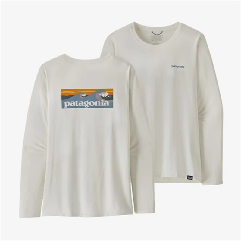 Patagonia Long-Sleeved Capilene® Cool Daily Graphic Shirt - Waters Damen Boardshort Logo Light Plume Grey: White