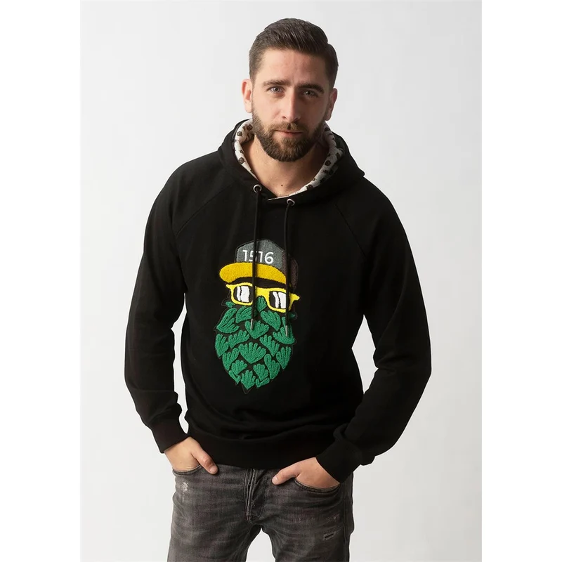 Bavarian Caps Hoodie "Hopfinator" schwarz