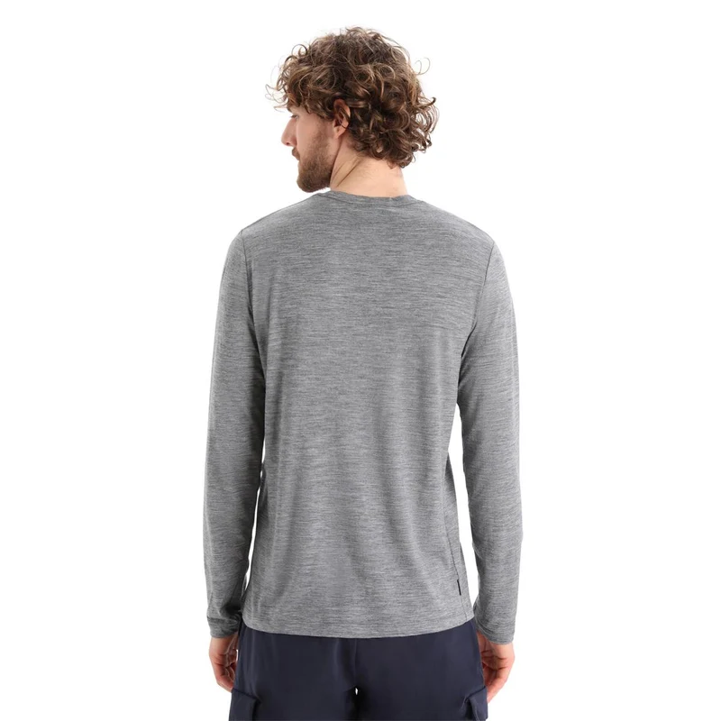 Icebreaker Tech Lite II LS Tee Skiing Yeti gritstone heather Herren Merino Longsleeve