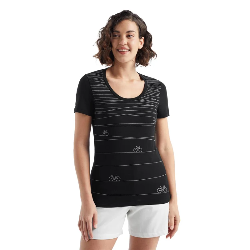 Icebreaker Tech Lite II SS Scoop Tee Hill Sprint black Damen T-Shirt