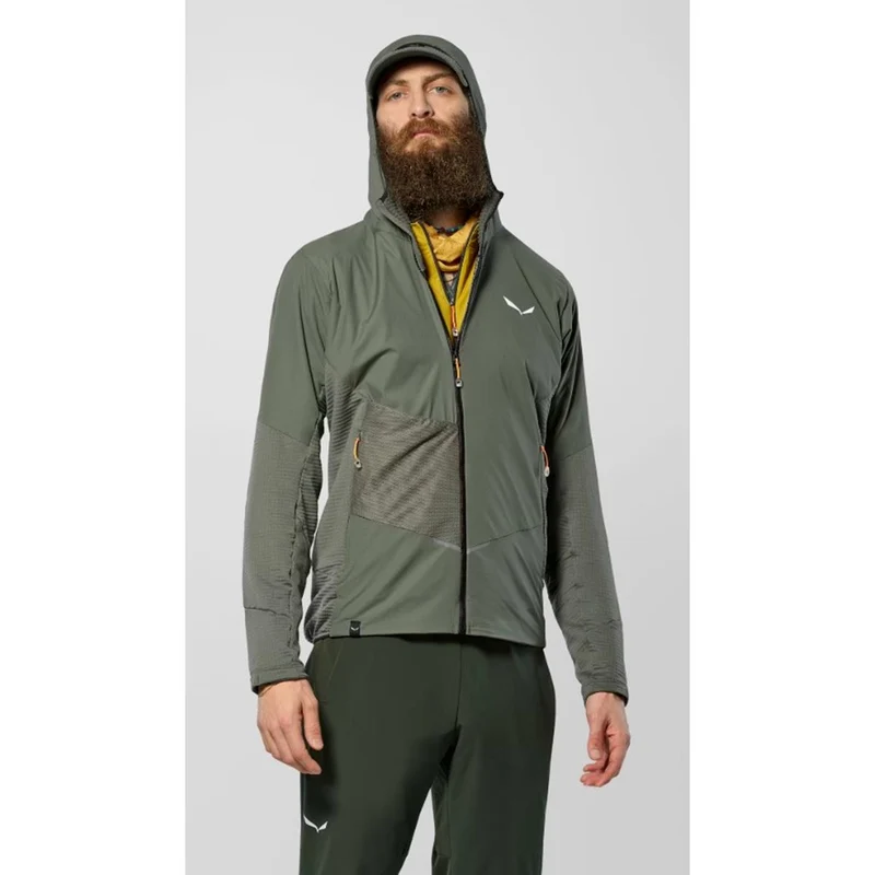 Salewa Pedroc Wind-Kapuzenfleecejacke Men faded green