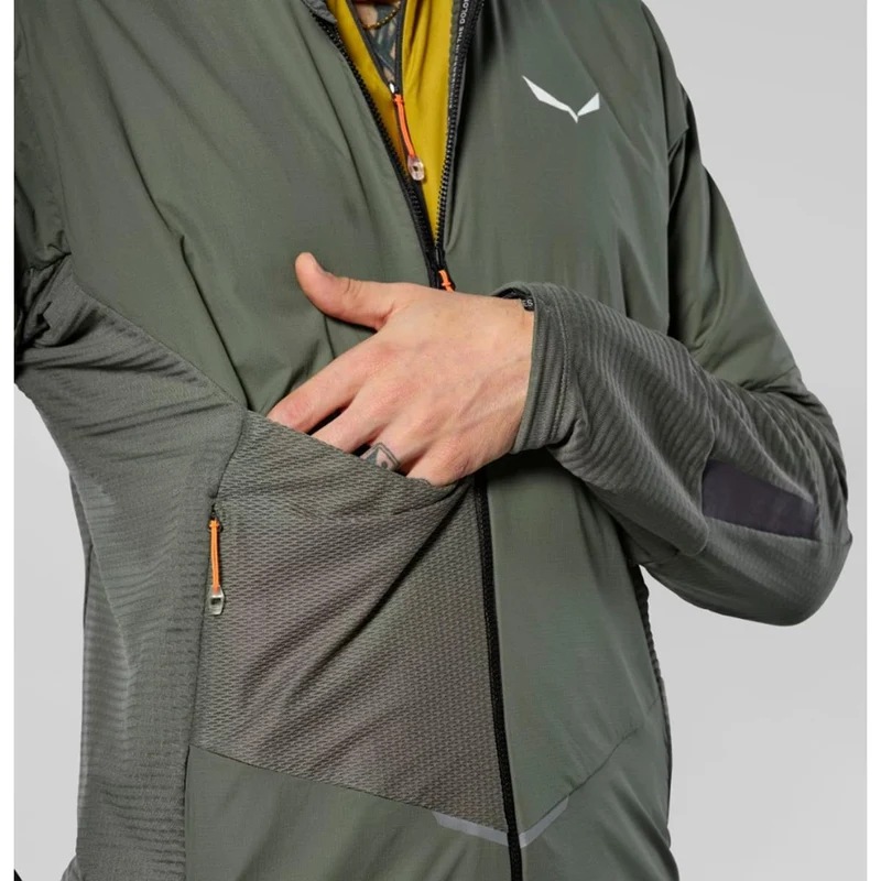 Salewa Pedroc Wind-Kapuzenfleecejacke Men faded green