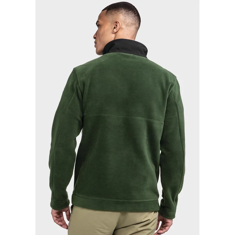 Schöffel Herren Fleece Jacke mit Materialmix & Ziersteppung Gregale Dark Jade