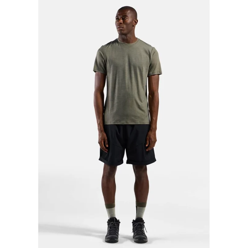 Odlo M Merino Tencel Plain Tee vetiver melange Herren T-Shirt