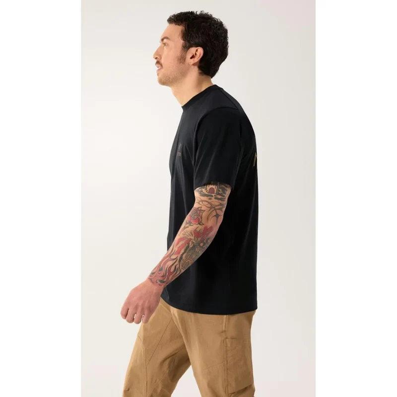 Arc'teryx Kragg SL Cotton Bird Word T-Shirt Herren 24K black
