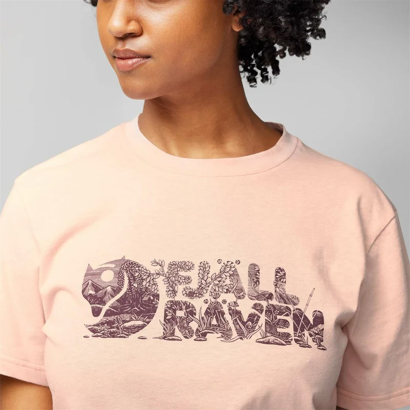 Fjäll Räven Lush Logo chalk rose Damen T-Shirt