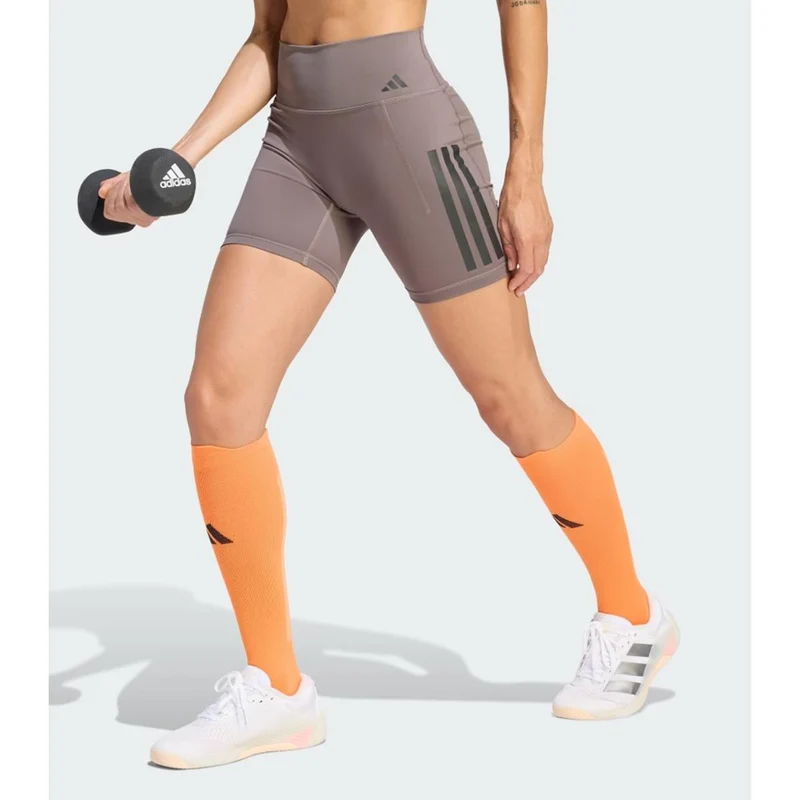Adidas Optime Workout 3-Streifen kurze Leggings Women charcoal