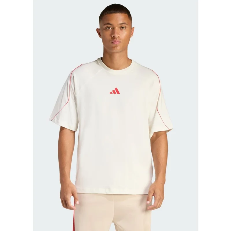 Adidas Stadium T-Shirt Men off white / pure ruby